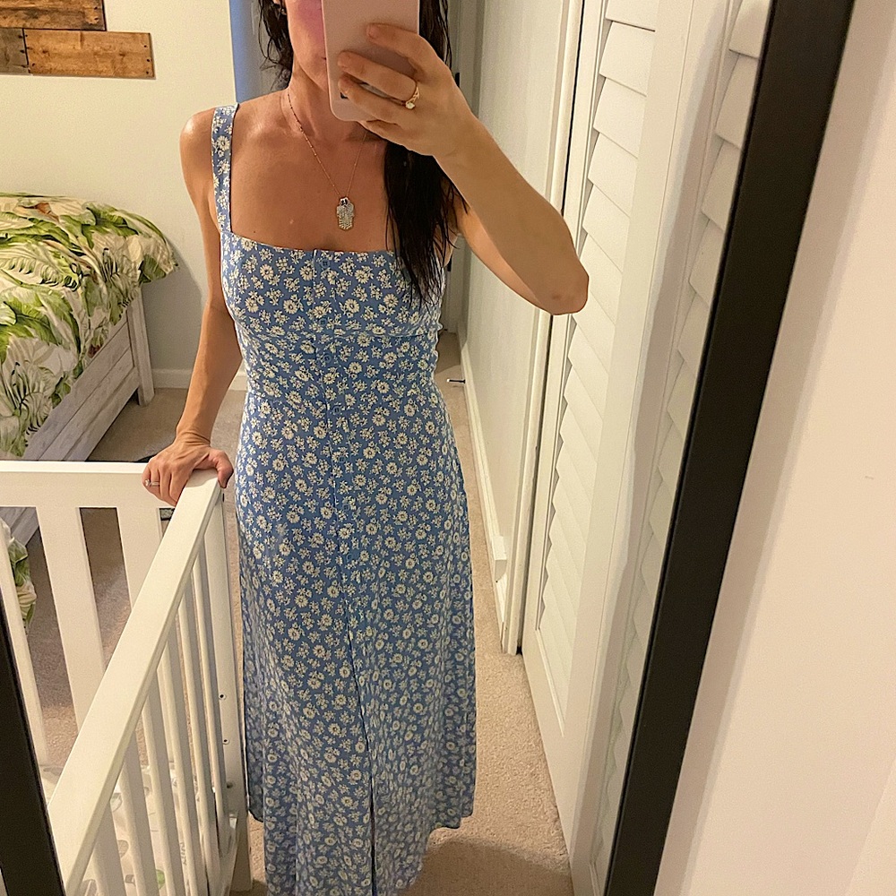 Reformation Virgil Dress in Remy Blue